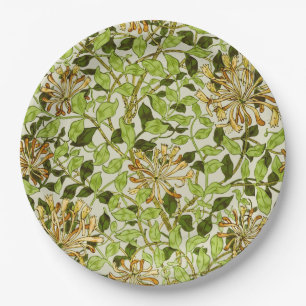 William Morris Geißblatt Grüne Blumen Pappteller