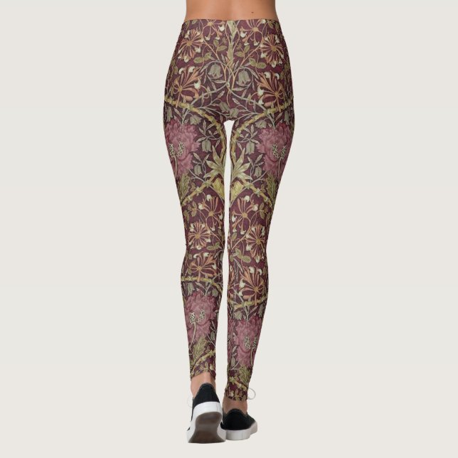 William Morris, Geißblatt, mit Blumen. Muster, Leggings (Rückseite)