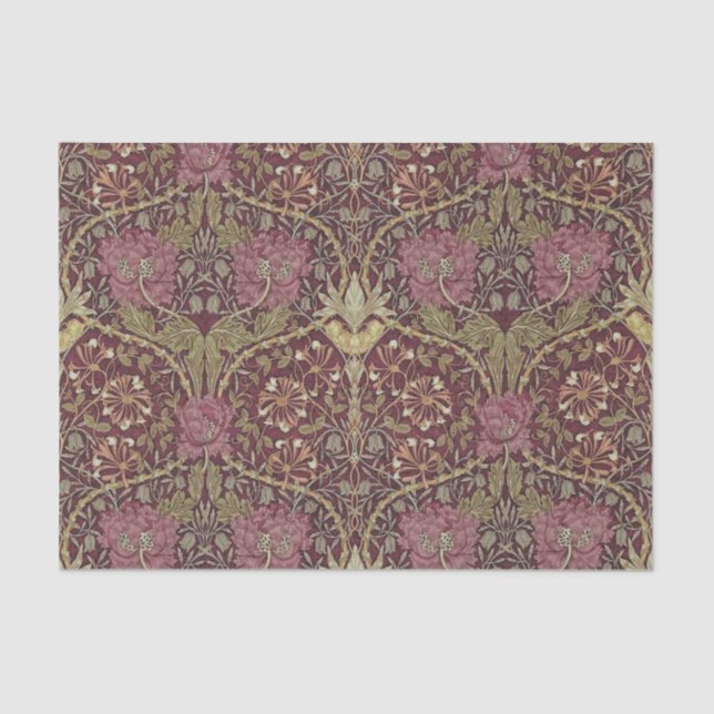 William Morris, Geißblatt, mit Blumen. Muster, Seidenpapier (Vorderseite)