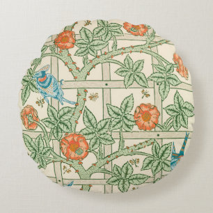 William Morris Gitter-Victorian-Tapete Rundes Kissen