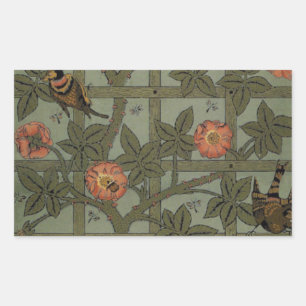 William Morris Gitter-Wallpaper-Kunst Rechteckiger Aufkleber