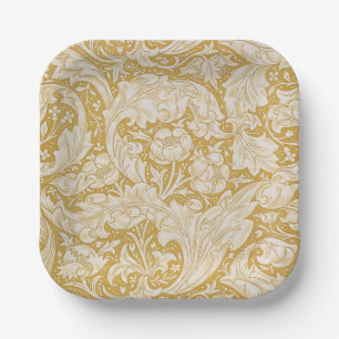 William Morris Gold Bachelors Button Floral Pappteller