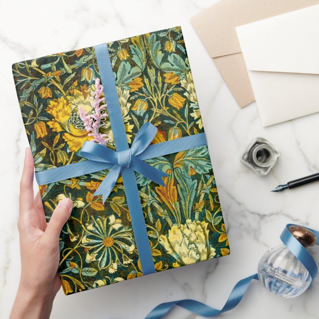 William Morris Gold Jelängerjelieber Blumentapete Geschenkpapier (Schenken)