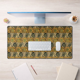 William Morris Gold-Tulpen-Lilien-Vintage-Tapete Schreibtischunterlage