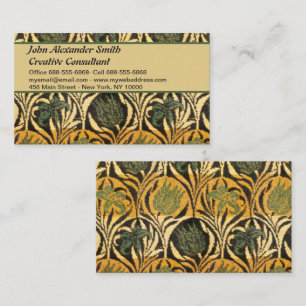 William Morris Gold-Tulpen-Lilien-Vintage-Tapete Visitenkarte