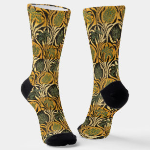 William Morris Gold-Tulpen-Lilien-Vintage-Wallpape Socken