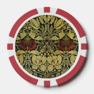 William Morris Gold-Tulpen-Rosen-Vintage-Wallpaper Pokerchips