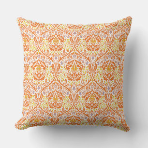 William Morris Golden Bough Orange Blau und Weiß Kissen