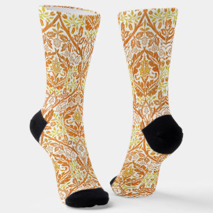 William Morris Golden Bough Orange Florale Kunst Socken