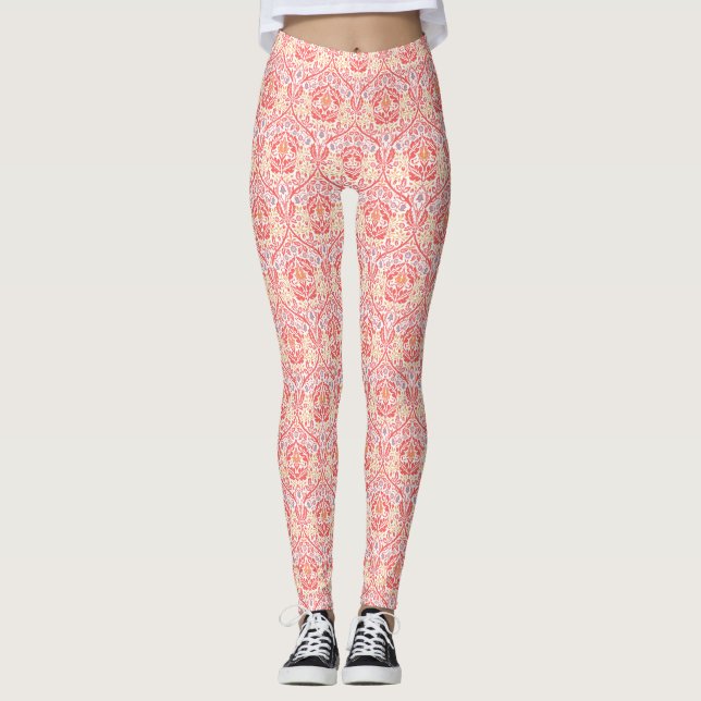 William Morris Golden Bough Red Fleece Blanket Leggings (Vorderseite)
