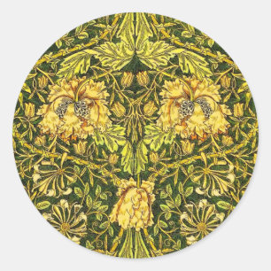William Morris Golden der Geißblatt Runder Aufkleber