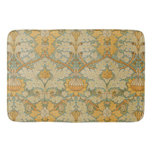 William Morris Golden Floral Design Badematte