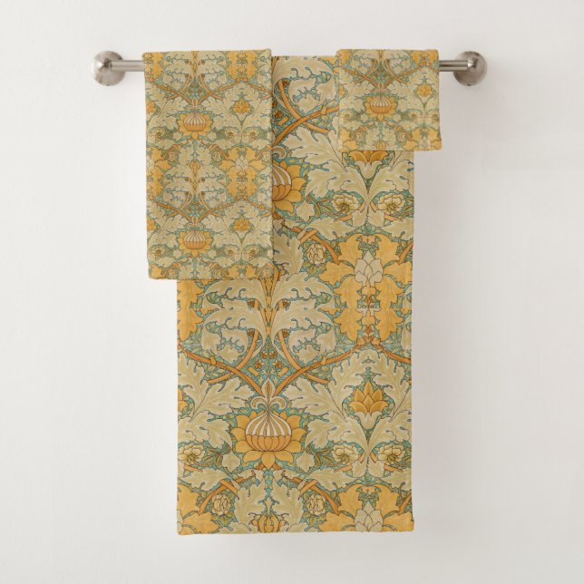 William Morris Golden Floral Design Badhandtuch Set (Insitu)
