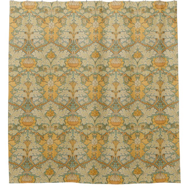 William Morris Golden Floral Design Duschvorhang (Vorderseite)