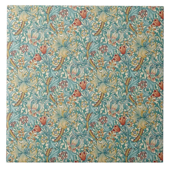 William Morris "Golden Lily" 3 Fliese (Vorderseite)