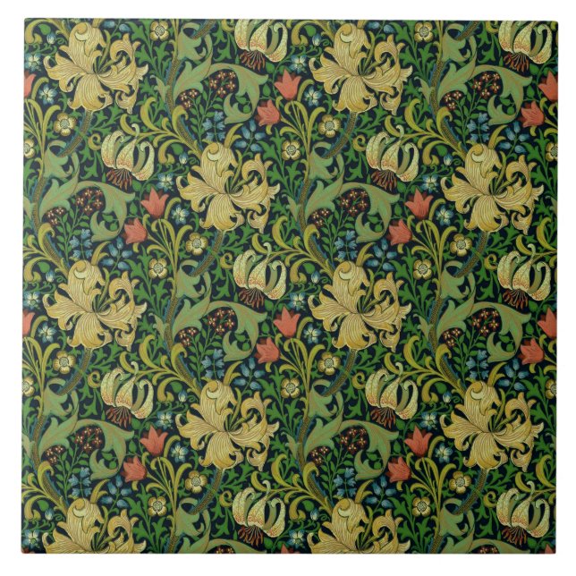 William Morris "Golden Lily" 4 Fliese (Vorderseite)