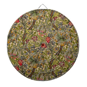 William Morris Golden Lily Antikes Blumenmuster Dartscheibe