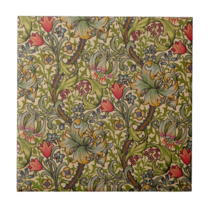 William Morris Golden Lily Antikes Blumenmuster Fliese