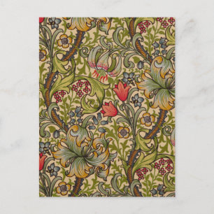 William Morris Golden Lily Antikes Blumenmuster Postkarte