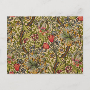 William Morris Golden Lily Antikes Blumenmuster Postkarte