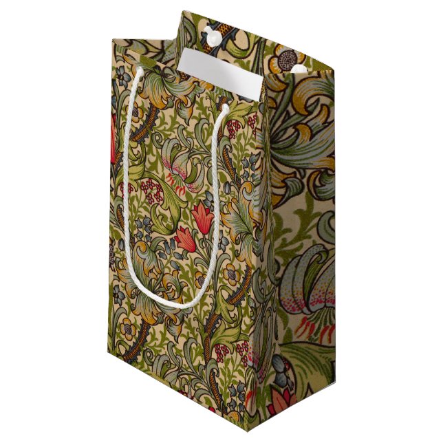 William Morris Golden Lily Antique Kleine Geschenktüte (Vorderseite Schrägansicht)