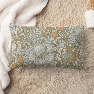 William Morris Golden Lily Blau Gold Klassiker Lendenkissen