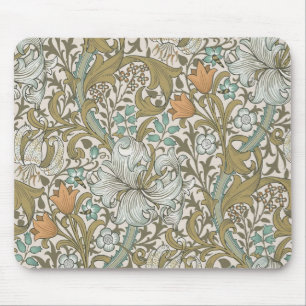 William Morris Golden Lily Blau Gold Klassiker Mousepad