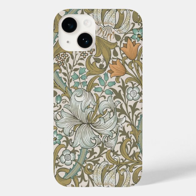 William Morris Golden Lily Blue Gold Classic Case-Mate iPhone Hülle (Rückseite)