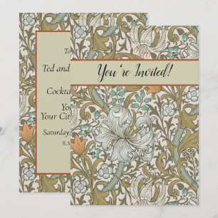 William Morris Golden Lily Blue Gold Classic Einladung