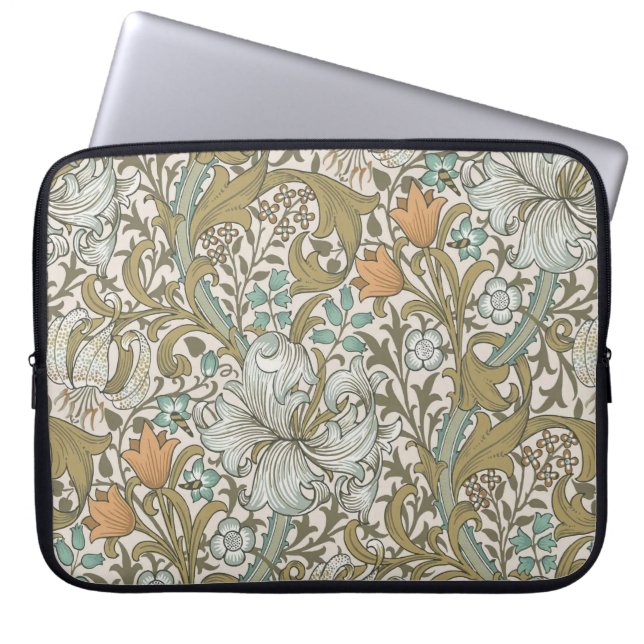 William Morris Golden Lily Blue Gold Classic Laptopschutzhülle (Vorderseite)