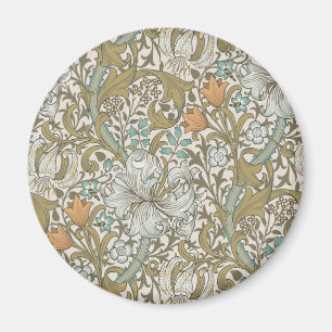 William Morris Golden Lily Blue Gold Classic Magnet
