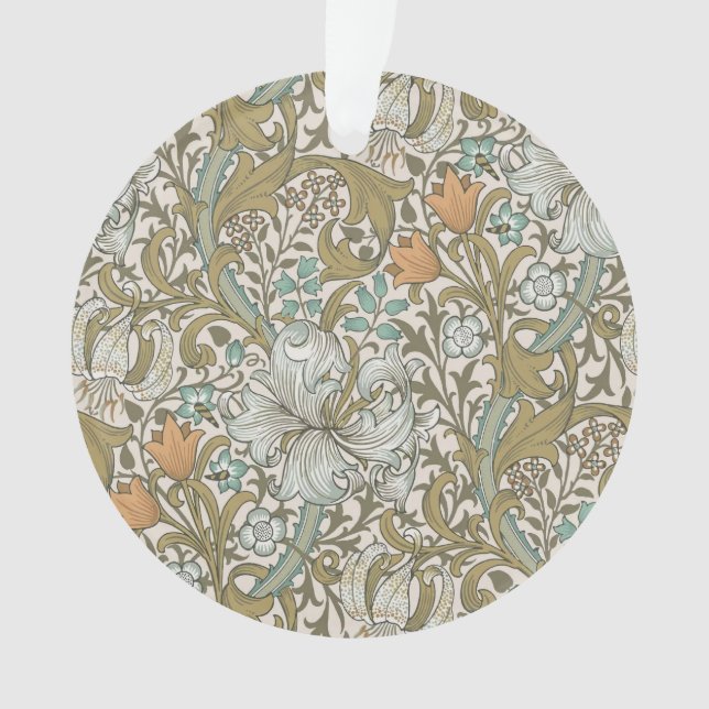 William Morris Golden Lily Blue Gold Classic Ornament (Vorderseite)