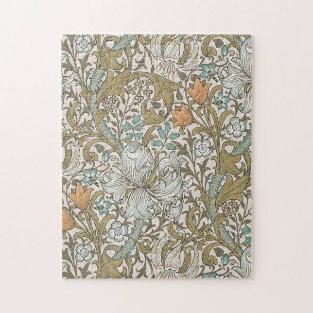 William Morris Golden Lily Blue Gold Classic Puzzle (Vertikal)