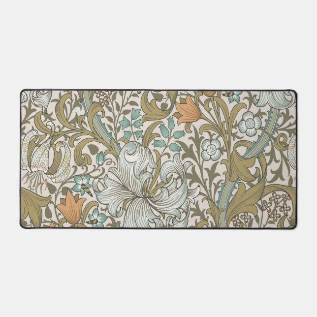 William Morris Golden Lily Blue Gold Classic Schreibtischunterlage (Vorderseite)