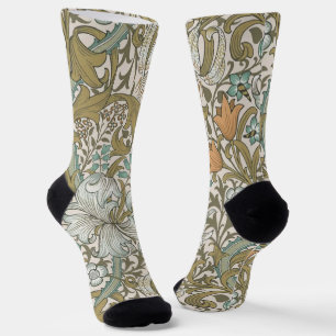 William Morris Golden Lily Blue Gold Classic Socken