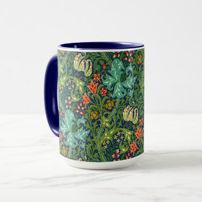 William Morris Golden Lily Blumenmuster Tasse (Vorderseite Links)