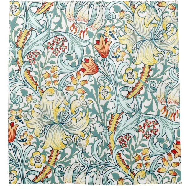 William Morris Golden Lily Floral Pattern Duschvorhang (Vorderseite)
