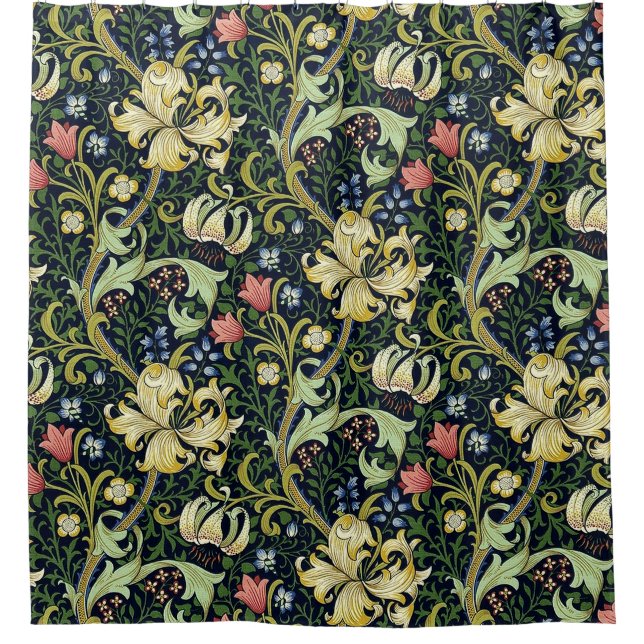 William Morris Golden Lily Floral Pattern Duschvorhang (Vorderseite)