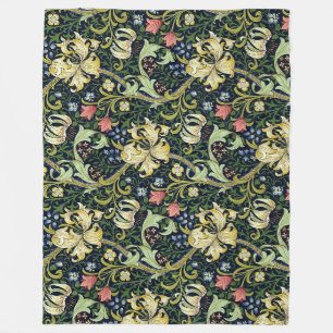 William Morris Golden Lily Floral Pattern Fleecedecke