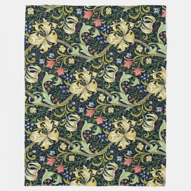 William Morris Golden Lily Floral Pattern Fleecedecke (Vorderseite)