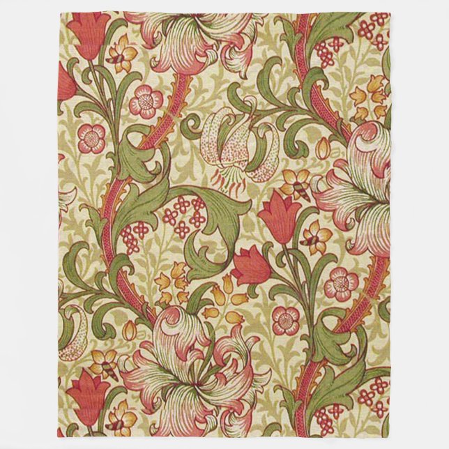William Morris Golden Lily Floral Pattern Fleecedecke (Vorderseite)