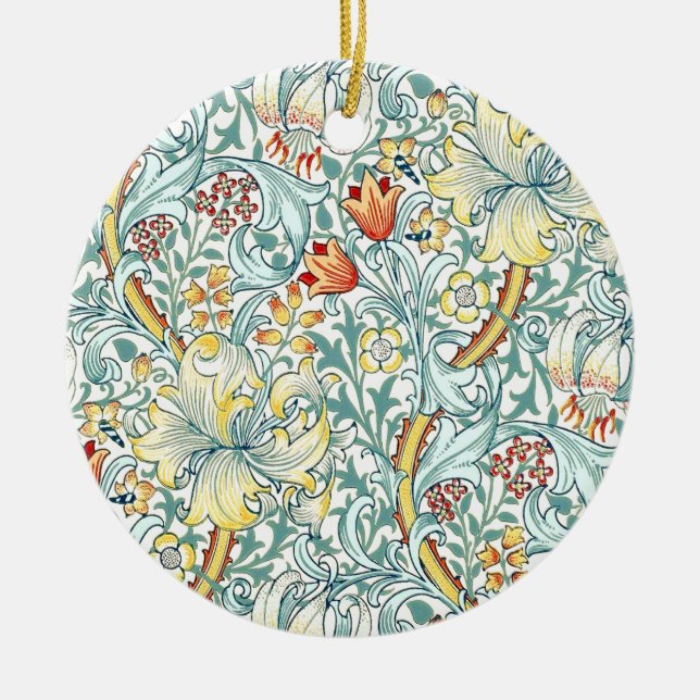William Morris Golden Lily Floral Pattern Keramik Ornament (Vorne)