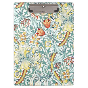 William Morris Golden Lily Floral Pattern Klemmbrett