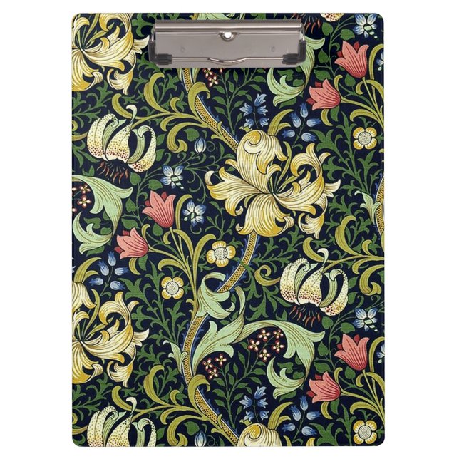 William Morris Golden Lily Floral Pattern Klemmbrett (Vorderseite)