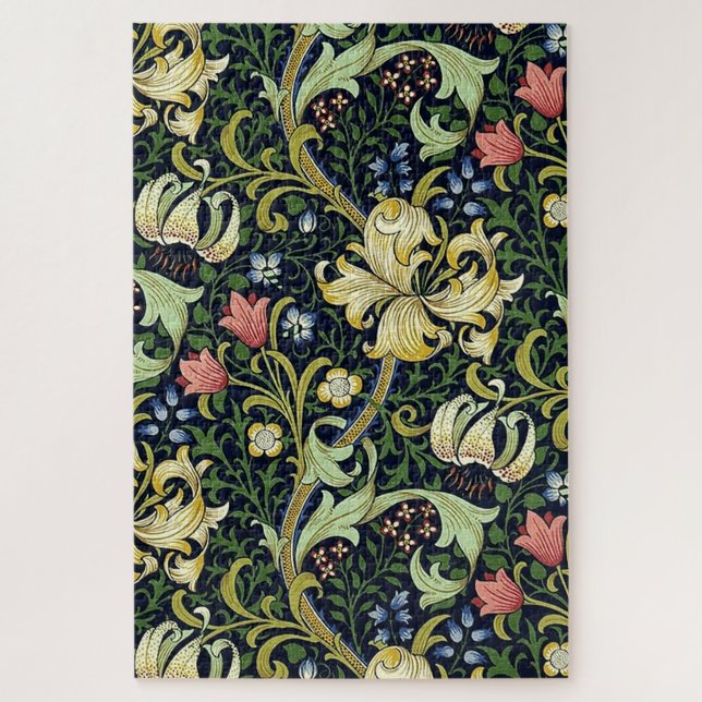 William Morris Golden Lily Floral Pattern Puzzle (Vertikal)