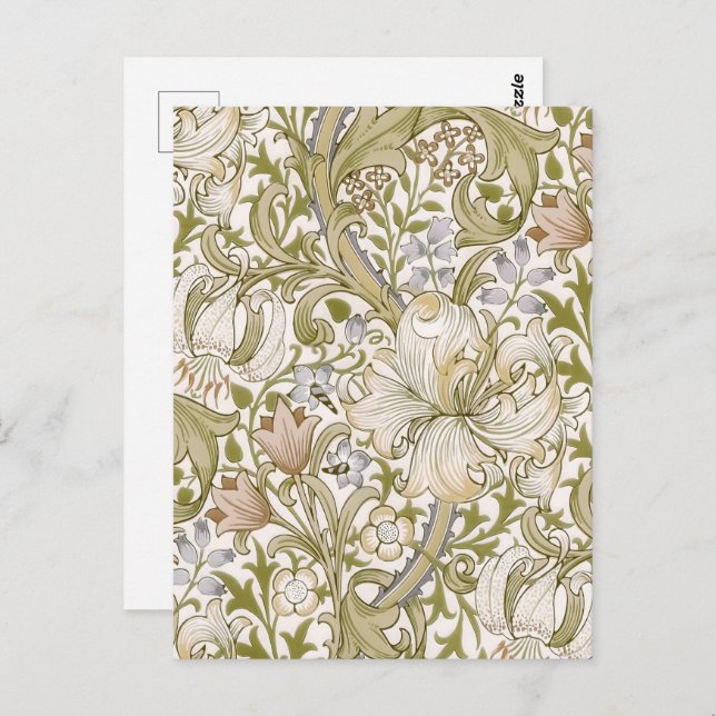 William Morris Golden Lily Garden Blume Postkarte (Vorne/Hinten)