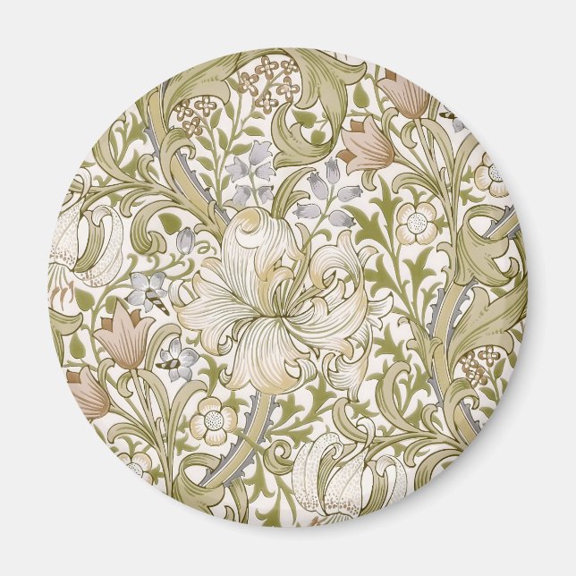 William Morris Golden Lily Garden Flower Classic Magnet (Vorne)