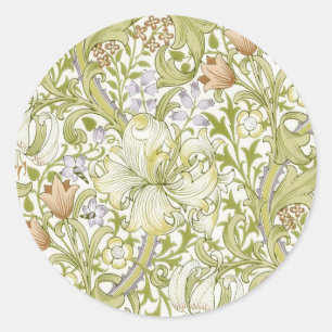 William Morris Golden Lily Garten Blumen Klassiker Runder Aufkleber