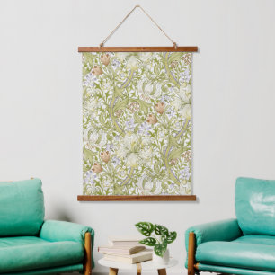 William Morris Golden Lily Garten Blumen Klassiker Wandteppich Mit Holzrahmen