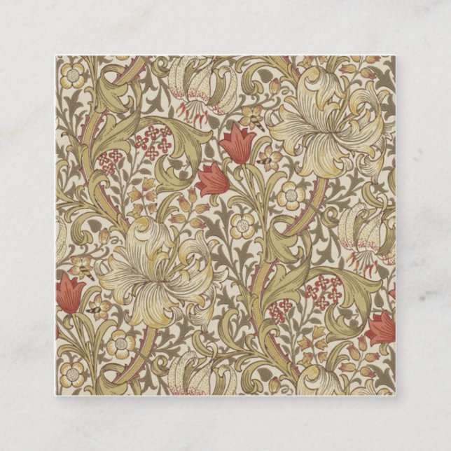 William Morris Golden Lily Quadratische Visitenkarte (Vorderseite)
